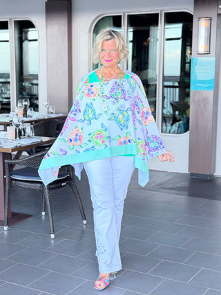 TROPICAL TURTLE SEVEN WAY SCARF CATHYS RESORTWEAR
