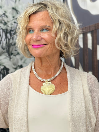 GOLD ROPE SEHLL NECKLACE Cathys Place