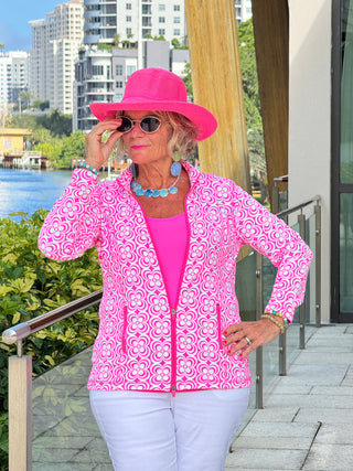 LULU B TROPIC PETALS FULL ZIPPER JACKET
