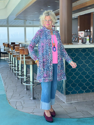 LULU-B SHADES OF BLUE CASHMERE V NECK LULU-B