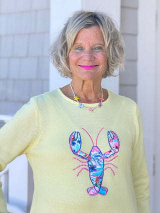 BEACH CLUB YELLOW LOBSTER SWEATER LULU-B
