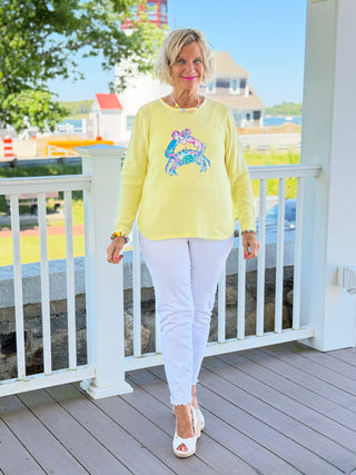 BEACH CLUB YELLOW CRAB SWEATER LULU-B