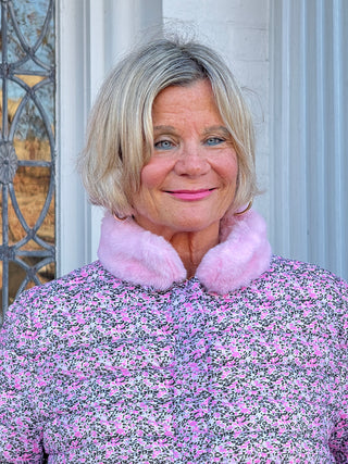 LULU-B PINK AUBREY FAUX FUR JACKET