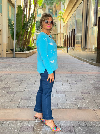 AQUA HEART CHENILLE SWEATER
