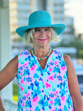 PINK PETALS SLEEVELESS V NECK