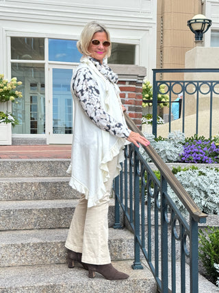 Cream ruffle Vest