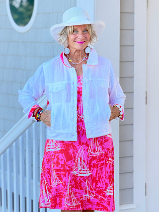 HARBOR LIGHTS RED SAILBOAT DRESS TANGO MANGO