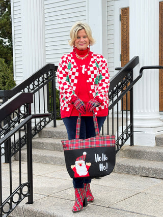 Ho Ho Ho Letter Santa Christmas Tote Bag Cathys Place