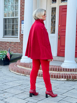 RED Womens Cape Poncho Coat