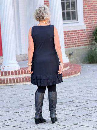 LULU B HOLIDAY FANCY BLACK RUFFLE DRESS LULU-B