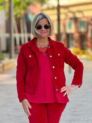 LULU-B RED VELOUR JACKET