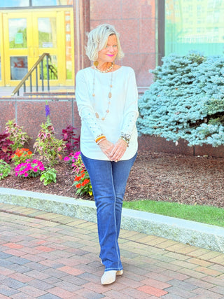 ETHYL SOFT POCKET CREAM SWEATER ETHYL JEANS