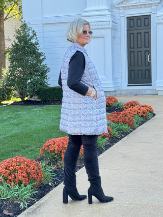 SAFARI BLACK AND BEIGE PUFFER VEST