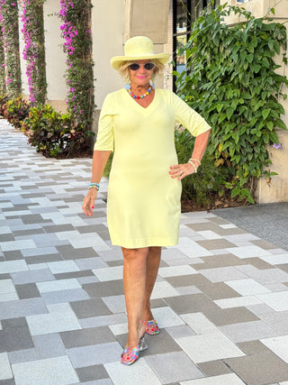 LULU-B SOLID SUNSHINE ELBOW DRESS
