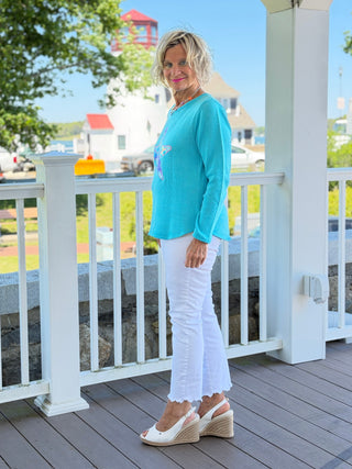 BEACH  CLUB AQUA STARFISH SWEATER LULU-B