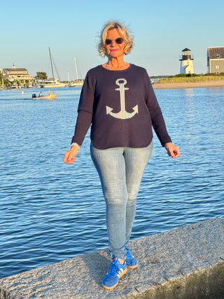 NAVY ANCHOR SWEATER