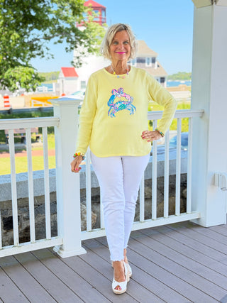 BEACH CLUB YELLOW CRAB SWEATER LULU-B