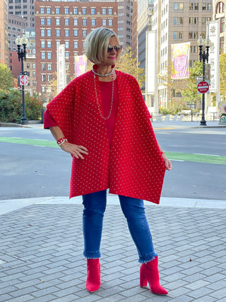 HOLIDAY RED BLING CAPE