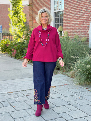 Women's Embroidered Pull On Ankle Jeans Cathys Place
