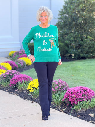 Women's Mistletoe And Martinis Embellished Sweater Cathys Place