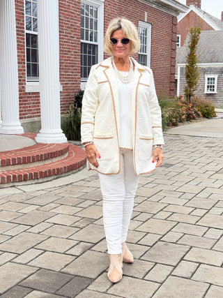 Piping Quilted Shearling Jacket Cathys Place