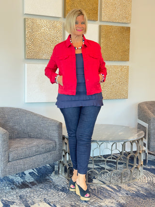 KEY WEST RED LINEN JACKET