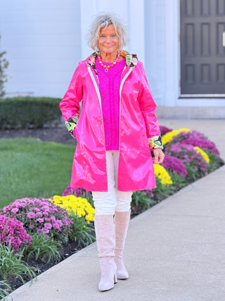 Polka Dot HOT PINK Posh Reversible Raincoat Cathys Place