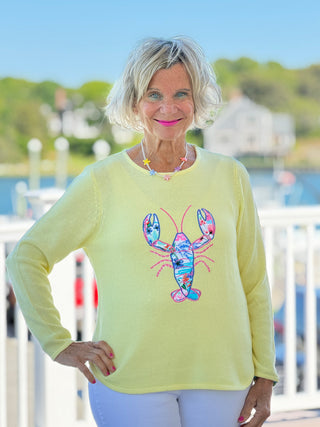BEACH CLUB YELLOW LOBSTER SWEATER LULU-B