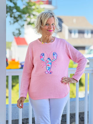 BEACH CLUB PINK LOBSTER SWEATER LULU-B