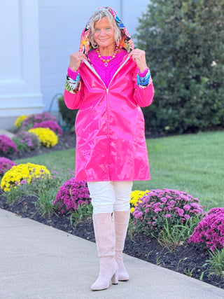 Polka Dot HOT PINK Posh Reversible Raincoat Cathys Place