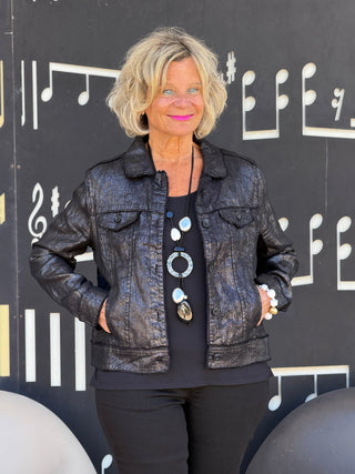 LULU B BLACK METALLIC JACKET LULU-B