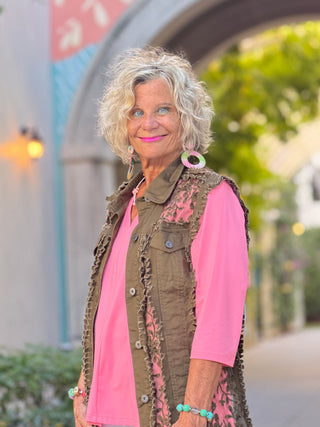 Ethyl The Harmony Vest - OLIVE ETHYL JEANS