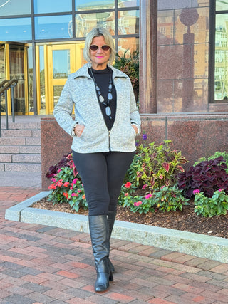 STYLING TWEED FULL ZIPPER JACKET