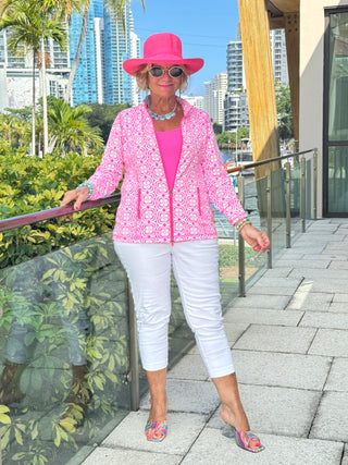 LULU B TROPIC PETALS FULL ZIPPER JACKET