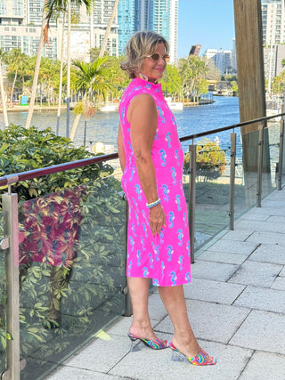 LULU B SEAHORSE BAY MIDI SLEEVELESS 1/4 ZIP MAXI DRESS