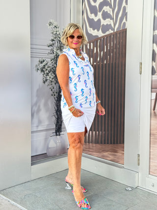 LULU-B SOLID WHITE SKORT