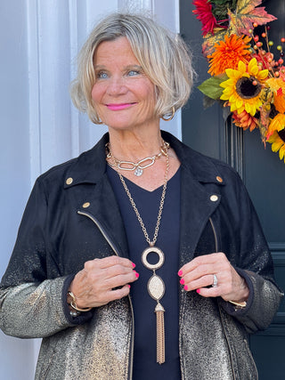Dazzle Dazzle Long Gold Necklace