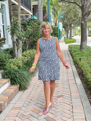 LULU-B BRIGHTEN BLUE SHIFT RUFFLE DRESS