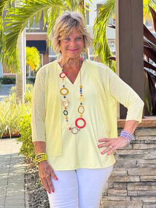 LULU-B CLEAR YELLOW MESH WRAP
