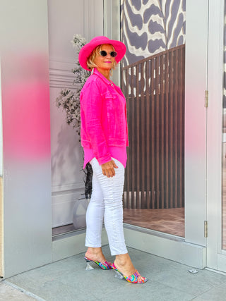 KEY WEST LINEN HOT PINK JACKET