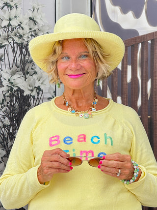 LULU-B YELLOW BEACH TIME SWEATER