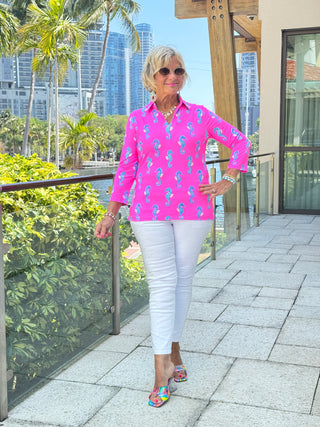 LULU B SEAHORSE BAY ZIPPER TOP