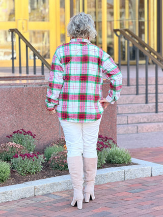 St. Patrick’s Day Green Plaid Cozy Shirt Jacket Shacket Lovesoft
