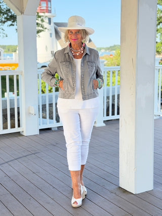 LULU B BLACK CHAMBRAY LINEN JACKET LULU-B