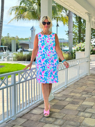 PINK PETALS SHIFT DRESS