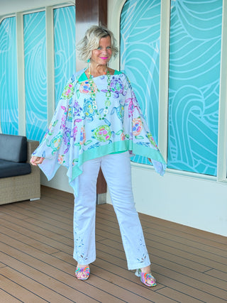 TROPICAL TURTLE SEVEN WAY SCARF CATHYS RESORTWEAR
