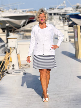 DOCKSIDE NAVY STRIPED SKORT LULU-B