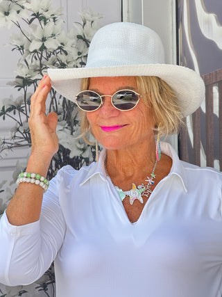 LULU-B SOLID WHITE SLEEVE COLLAR
