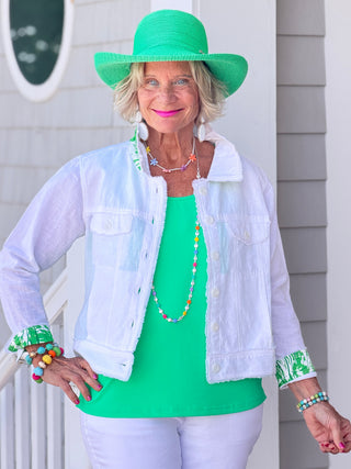 HARBOR LIGHTS GREEN LINEN JACKET Cathys Place