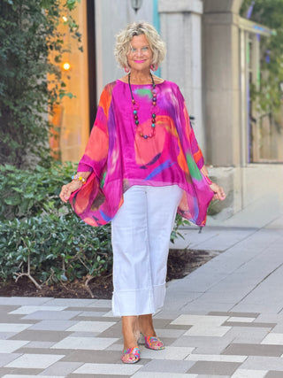 Women's Premium WHITE Denim Wide Leg Cropped Jeans Cathys Place